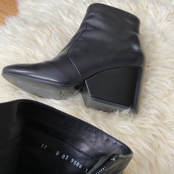 Robert Clergerie Black Toots Leather Wedge Ankle Boots 37 - Picture 4 of 16